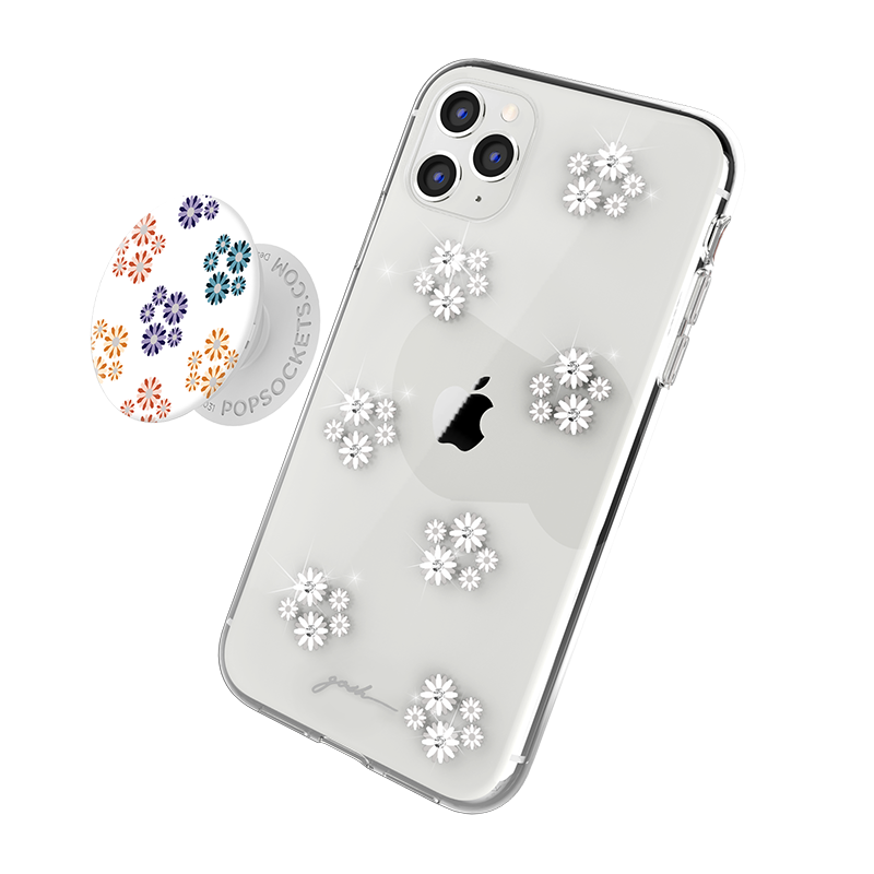 Gosh + Pop Hybrid iPhone 11 Pro Max Case Daisies Sparkle, PopSockets